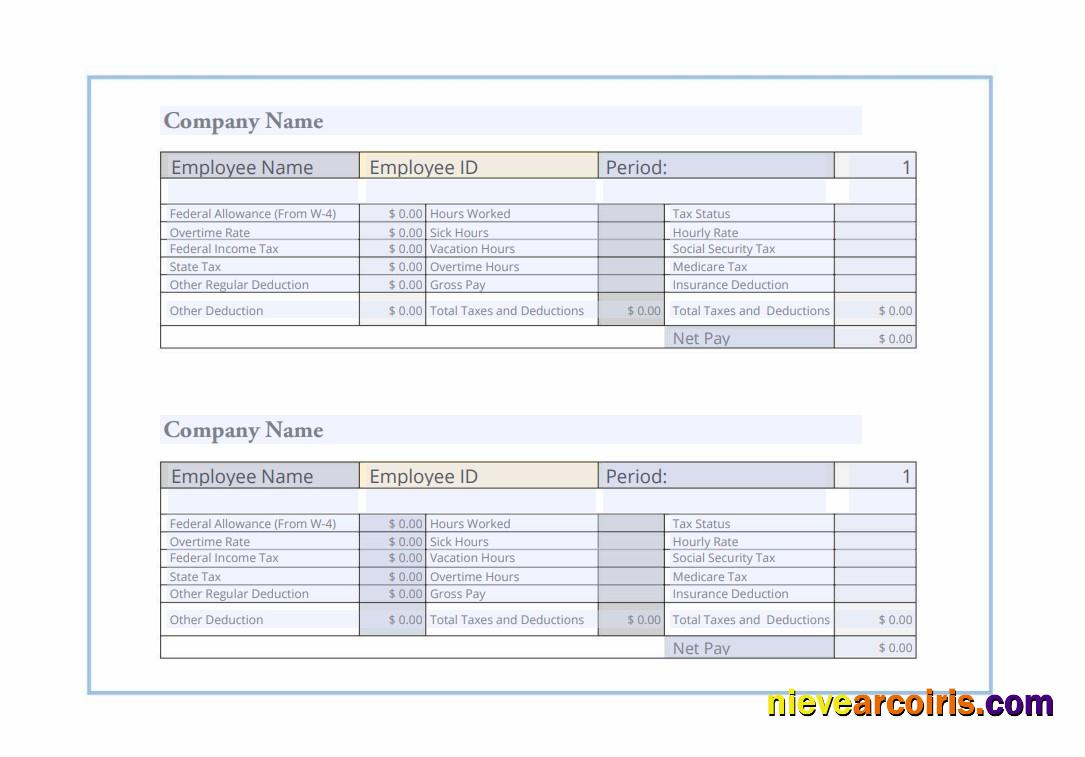Employee pay stub version 3